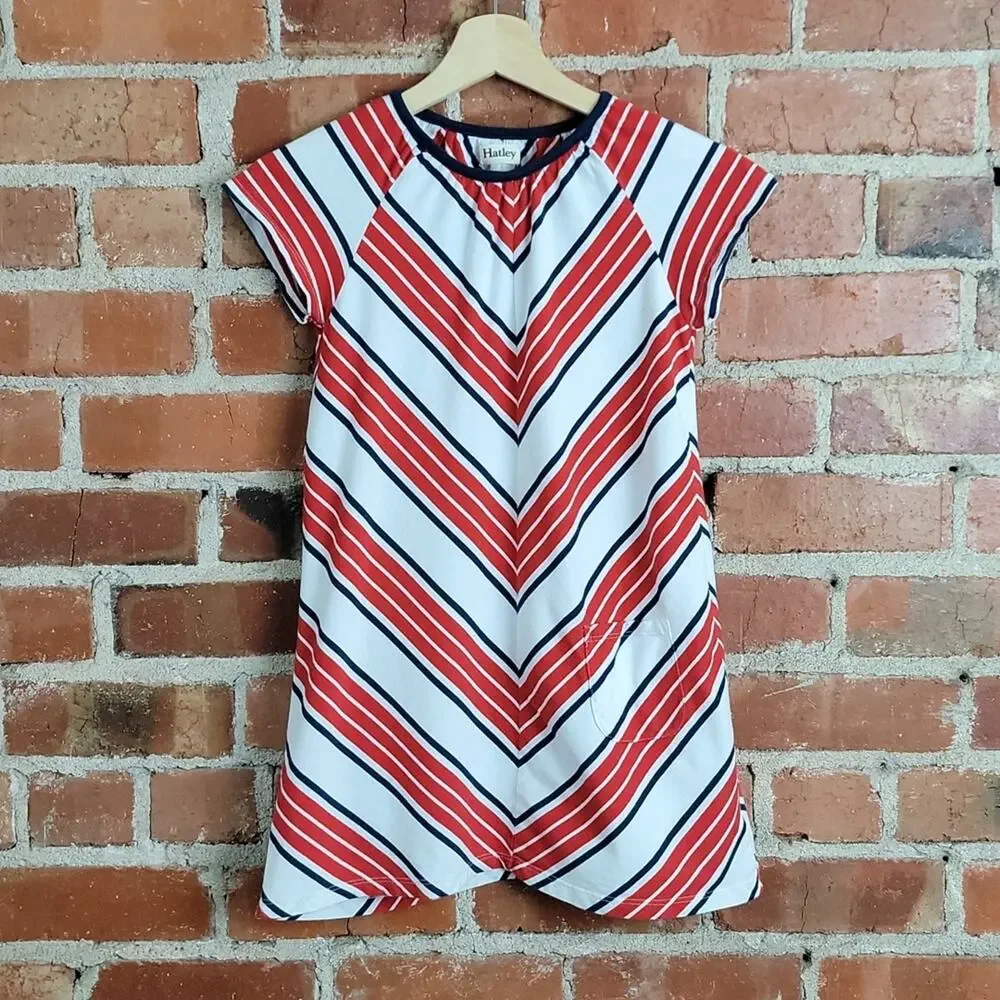 Hatley girls short sleeve chevron print dress 10‎